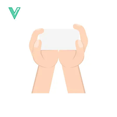 Hands Holding Blank White Card