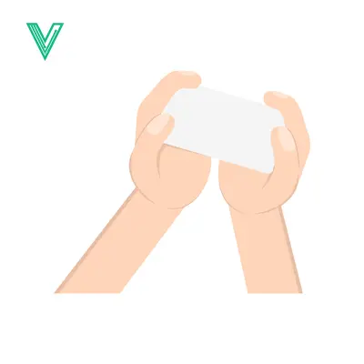 Aset desain premium: Hands Holding Blank White Card