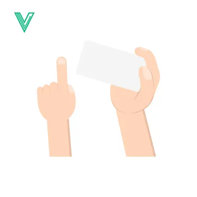 Two Hands Holding and Pointing at a Blank Card