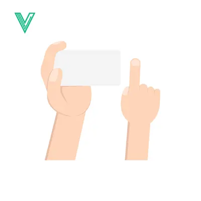 Hand Holding Blank Card and Pointing Finger