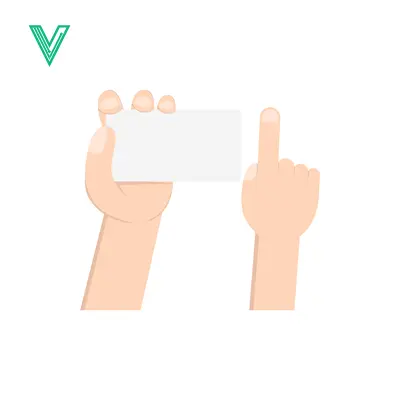 Hand Holding Blank Card and Pointing Finger