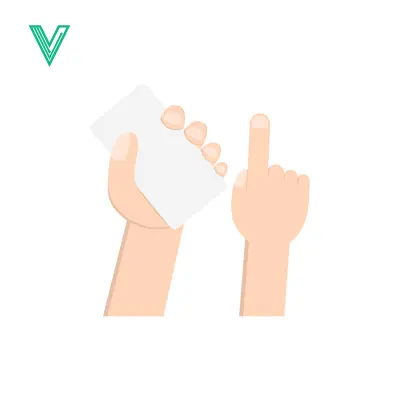 Hand Holding Blank Card and Pointing Finger