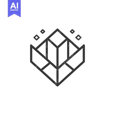 Premium design asset: Abstract Geometric Design with a Cube and Diamond Shapes
