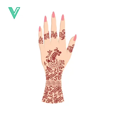 Intricate Henna Tattoo Design on a Womans Hand