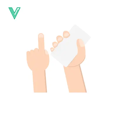 Hand Holding Blank Card and Pointing Finger
