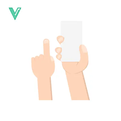 Hand Holding Blank Card and Pointing Finger