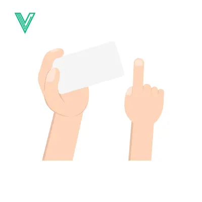 Hand Holding Blank Card and Pointing Finger