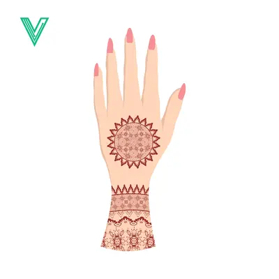 Beautiful Henna Tattoo Design on Womans Hand