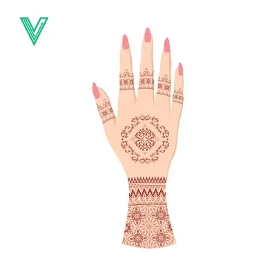 Beautiful Henna Tattoo Design on Womans Hand