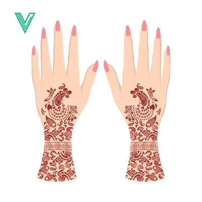 Intricate Henna Designs on Womans Hands for Cultural Celebrations