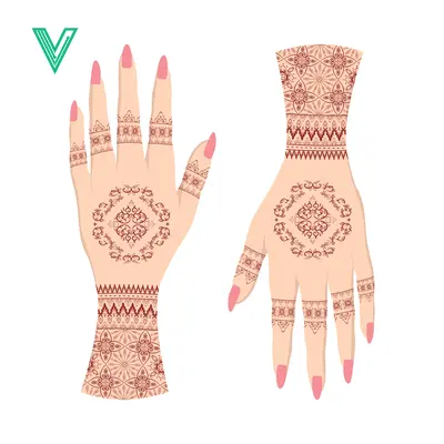 Intricate Henna Designs on Two Hands