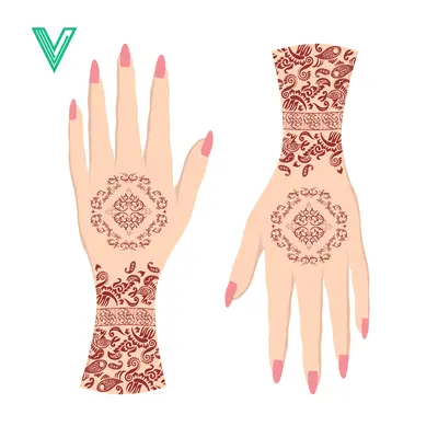 Aset desain premium: Beautiful Henna Designs on Hands for Cultural Celebrations