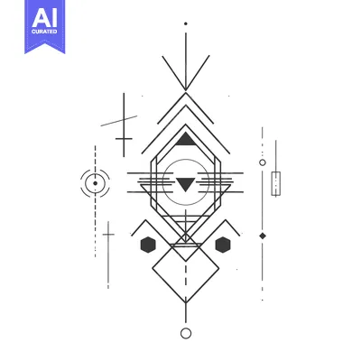 Premium design asset: Abstract Geometric Design with a Hexagon and Triangles