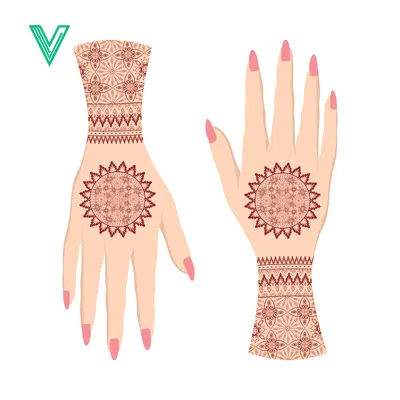 Intricate Henna Designs on Hands for Cultural Celebrations