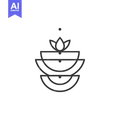 Aset premium populer: Abstract Geometric Design with a Lotus Flower and Circles
