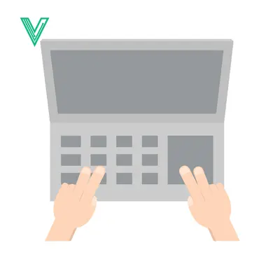 Aset premium populer: Hands typing on a laptop keyboard top view illustration
