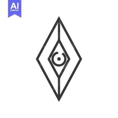 Aset desain premium: Abstract Geometric Design with an Eye in the Center