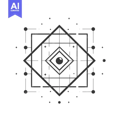 Premium design asset: Abstract Geometric Design with an Eye in the Center