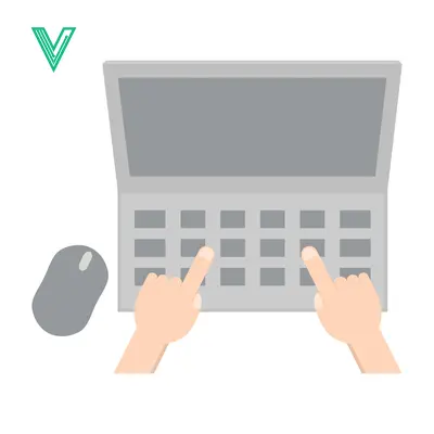 Hands typing on a laptop keyboard with a computer mouse nearby