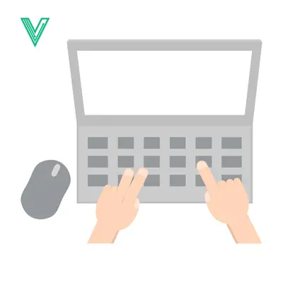 Hands typing on a laptop keyboard with a computer mouse nearby