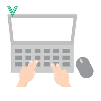 Hands typing on a laptop keyboard with a computer mouse nearby
