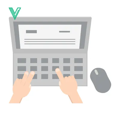 Hands typing on a laptop keyboard with a computer mouse nearby