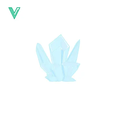 Light Blue Crystal Cluster Isolated on White Background