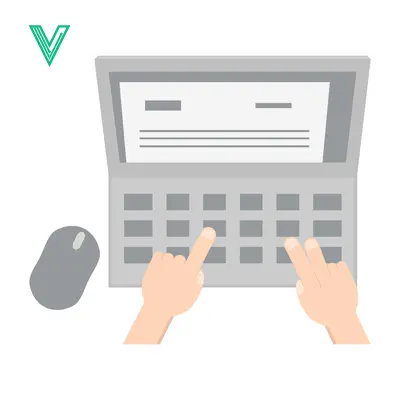 Hands typing on a laptop keyboard with a computer mouse nearby