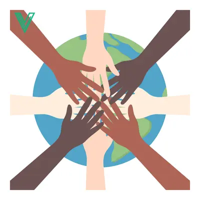 Diverse Hands Unite Around the Globe Symbolizing Unity and Cooperation