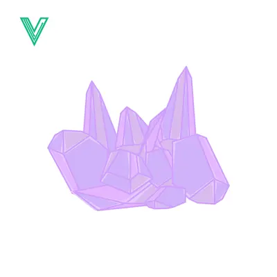 Cluster of Purple Amethyst Crystals on White Background