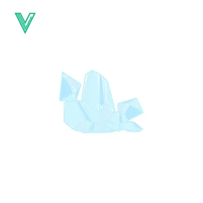 A single light blue crumpled tissue paper on a white background