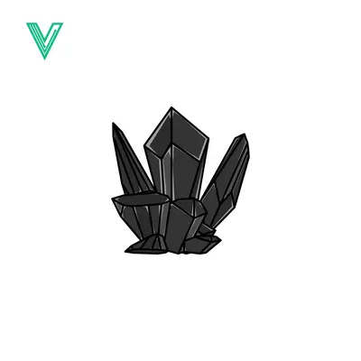 Black Crystal Cluster Illustration