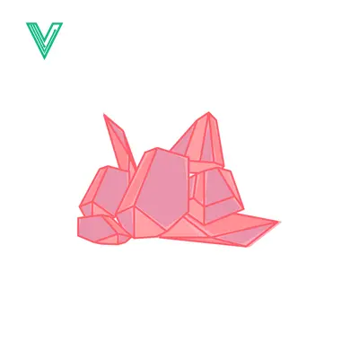 Pink Crystal Cluster Geometric Abstract Illustration
