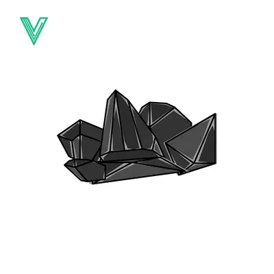 Abstract geometric cluster of dark crystals