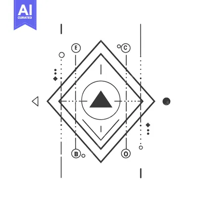 Aset desain premium: Abstract Geometric Design with a Triangle and Lines