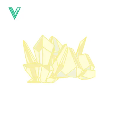 Illustration of a Cluster of Yellow Crystals