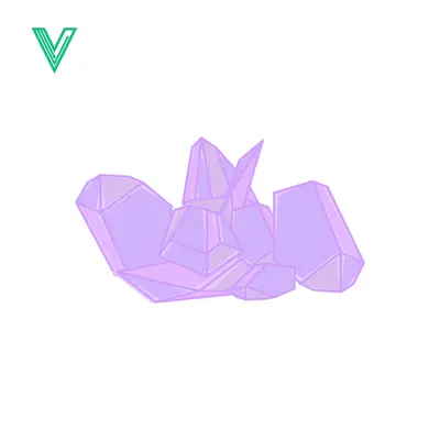 Abstract Purple Crystal Cluster