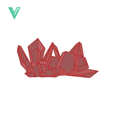 Red Crystal Cluster Geometric Mineral Formation