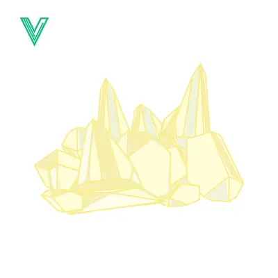 Aset desain premium: A cluster of pale yellow crystals sharp and geometric on a white background