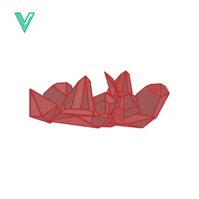 Abstract Geometric Red Sculpture Art
