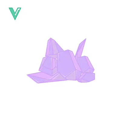Abstract Geometric Crystal Formation in Pastel Purple