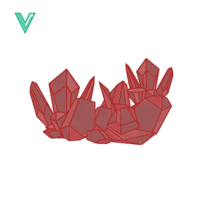 Red Crystal Cluster Geometric Low Poly Illustration