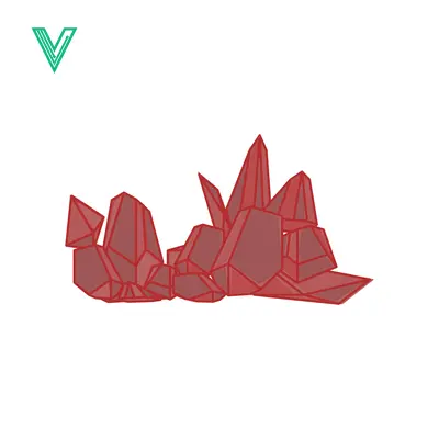 Abstract Red Crystal Formation Illustration