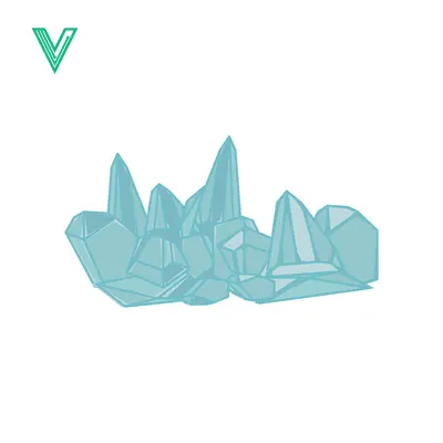 Cluster of Light Blue Crystals on White Background