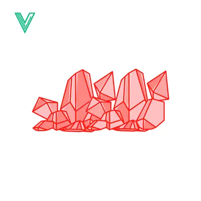 Red Crystal Cluster Illustration