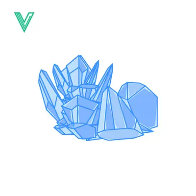 Abstract Blue Crystal Cluster Illustration
