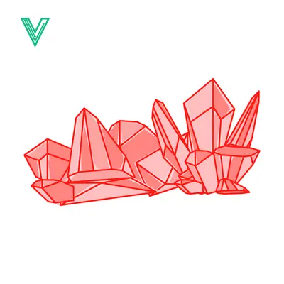 Vibrant Red Crystal Cluster Illustration