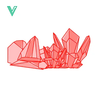 Abstract Red Crystal Cluster Geometric Illustration