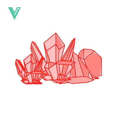 Abstract Red Crystal Cluster Illustration