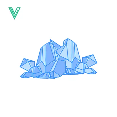 Abstract Blue Ice Crystals Formation Illustration